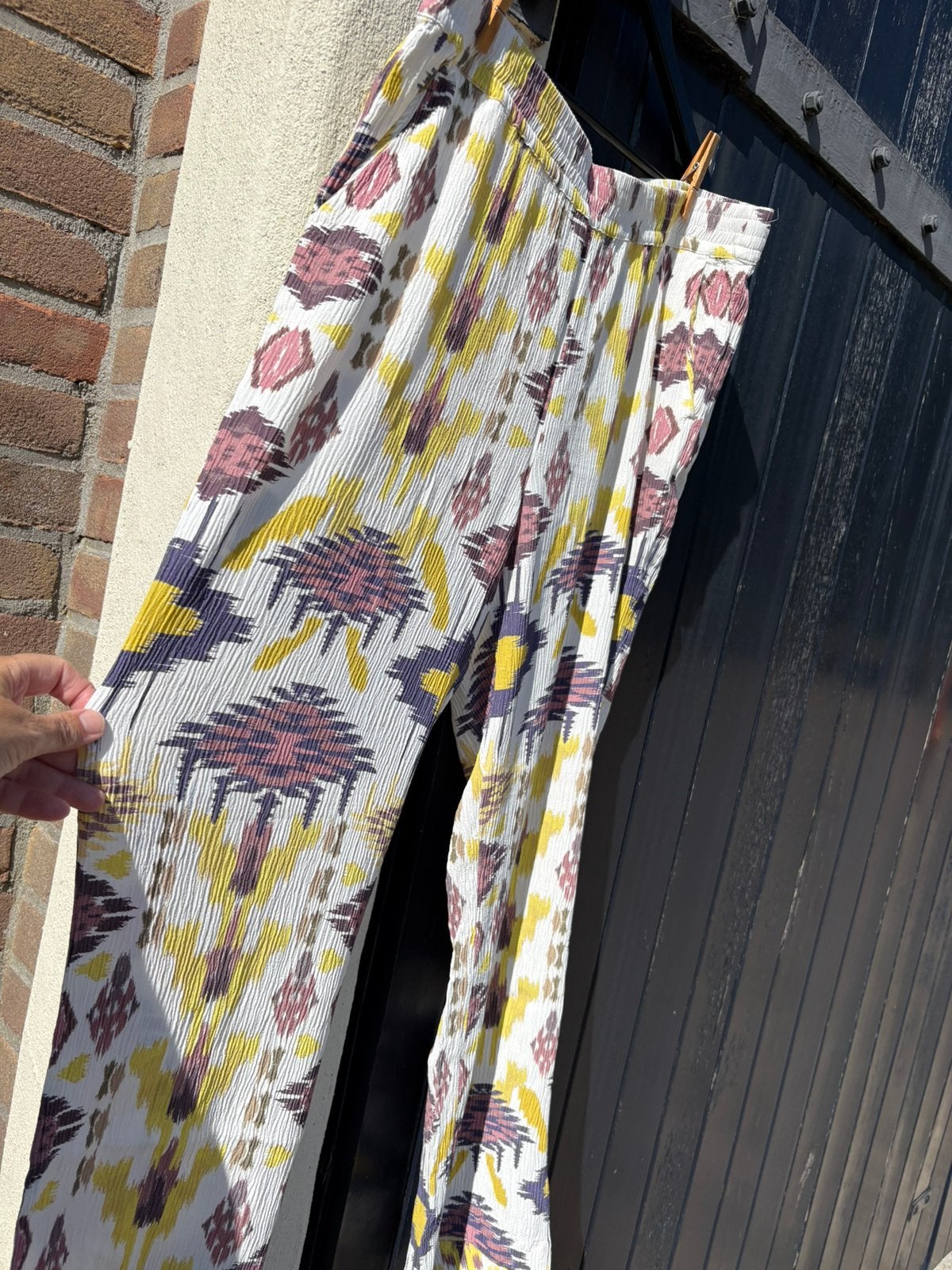 Expresso, broek, 44, geel, wit, zomerbroek, Geel, Maat 42/44 (L), Ophalen of Verzenden, Zo goed als nieuw