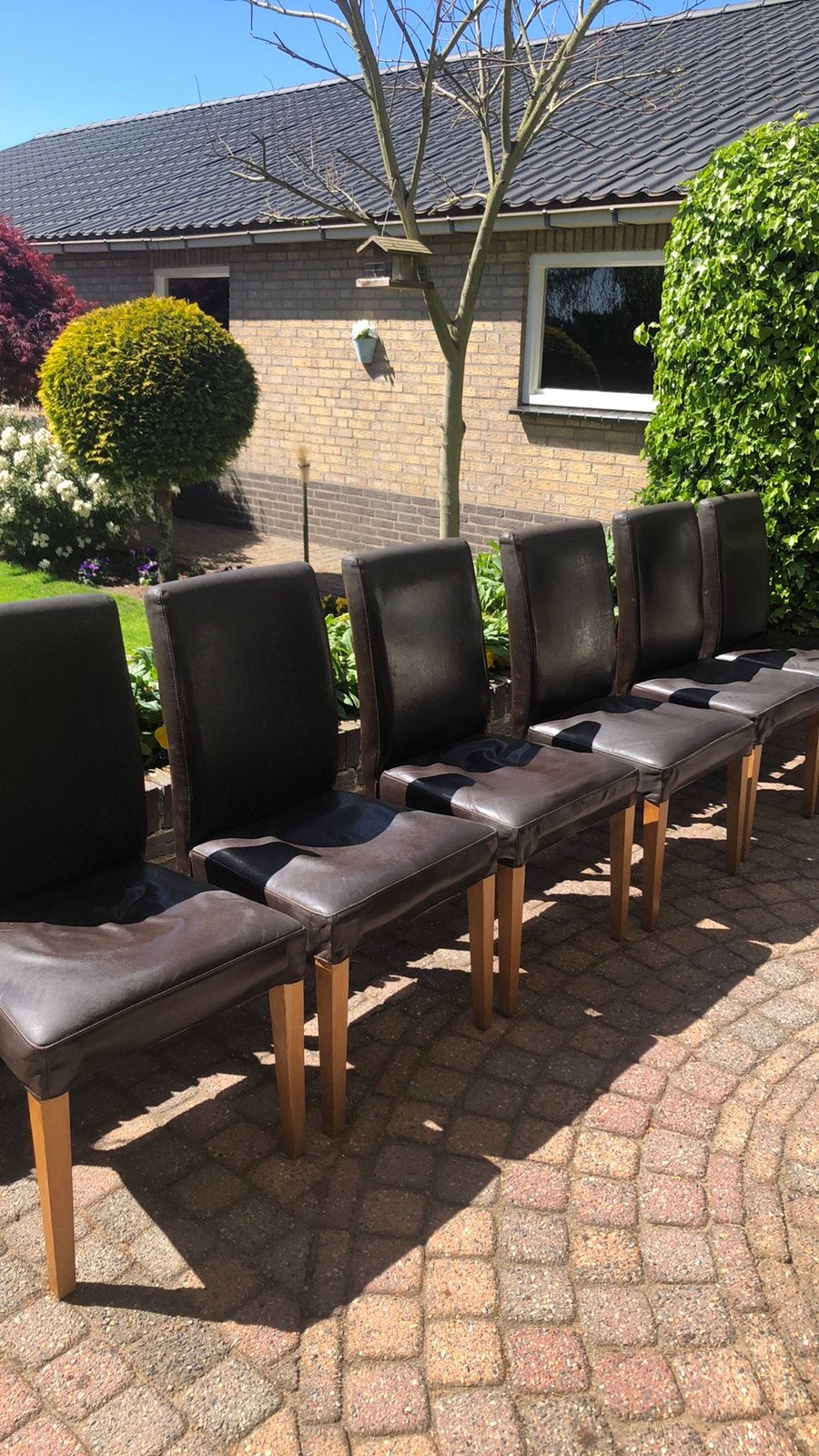 6 stevige stoelen, Huis en Inrichting, Stoelen, Ophalen, Gebruikt
