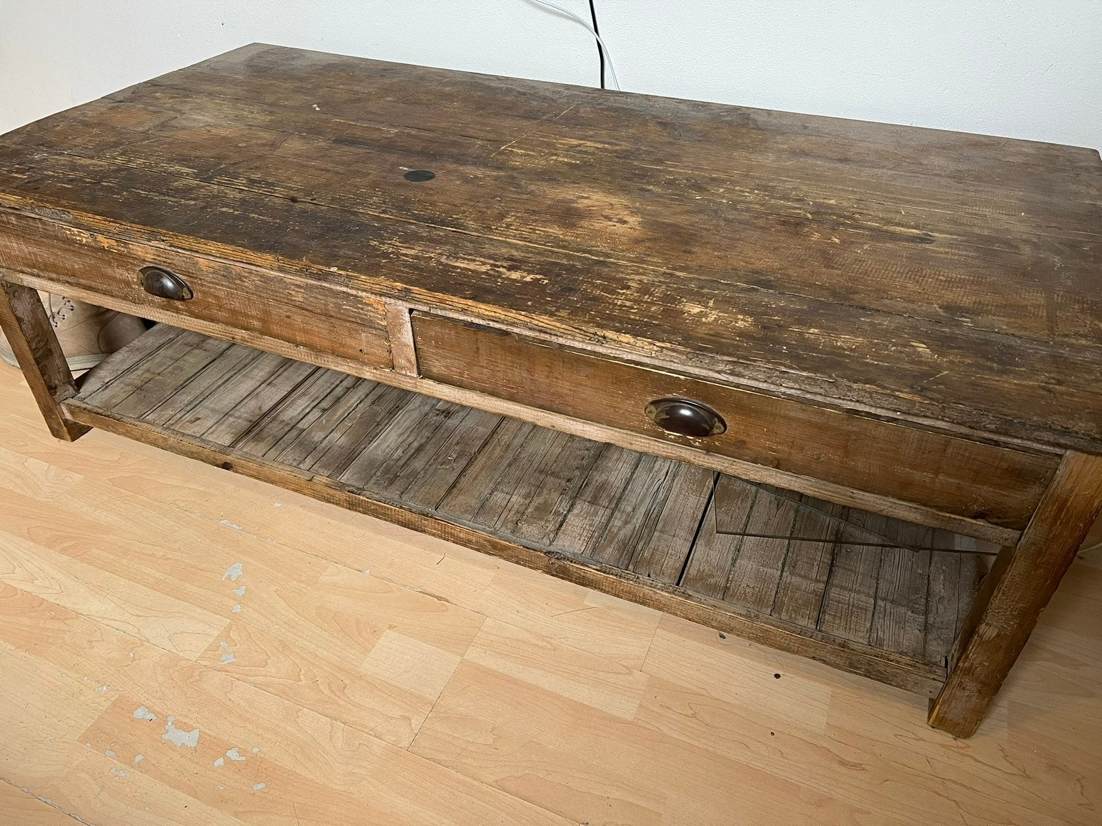 Salontafel met 2 lades gratis, Ophalen, Gebruikt, 100 tot 150 cm, Teakhout