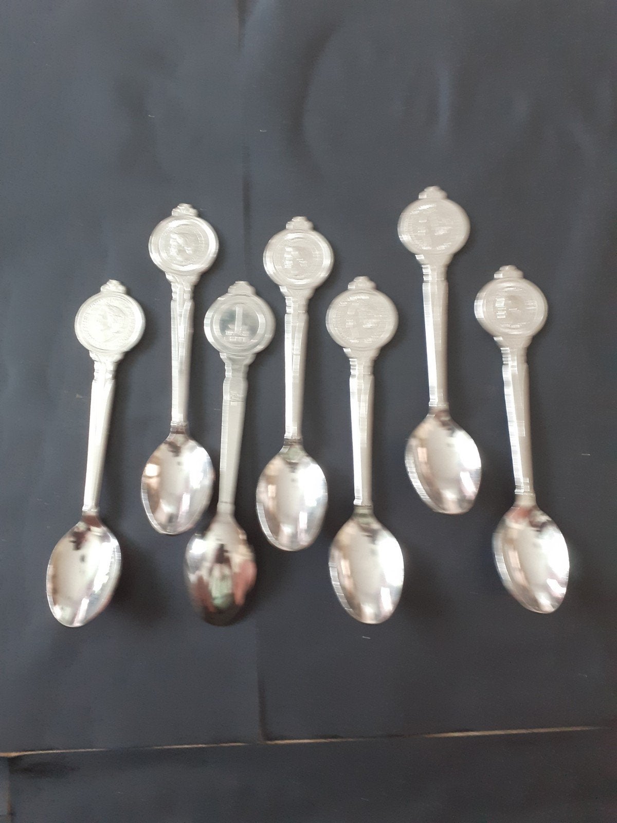 Vintage KWF Muntserie Theelepeltjes - Verzilverd (7 stuks), Verzenden