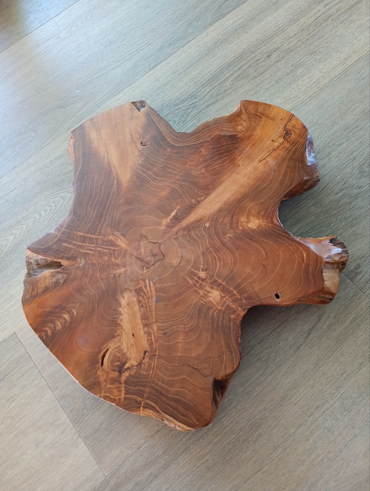 mooi groot teak houten decoratie plateau, Ophalen, Zo goed als nieuw