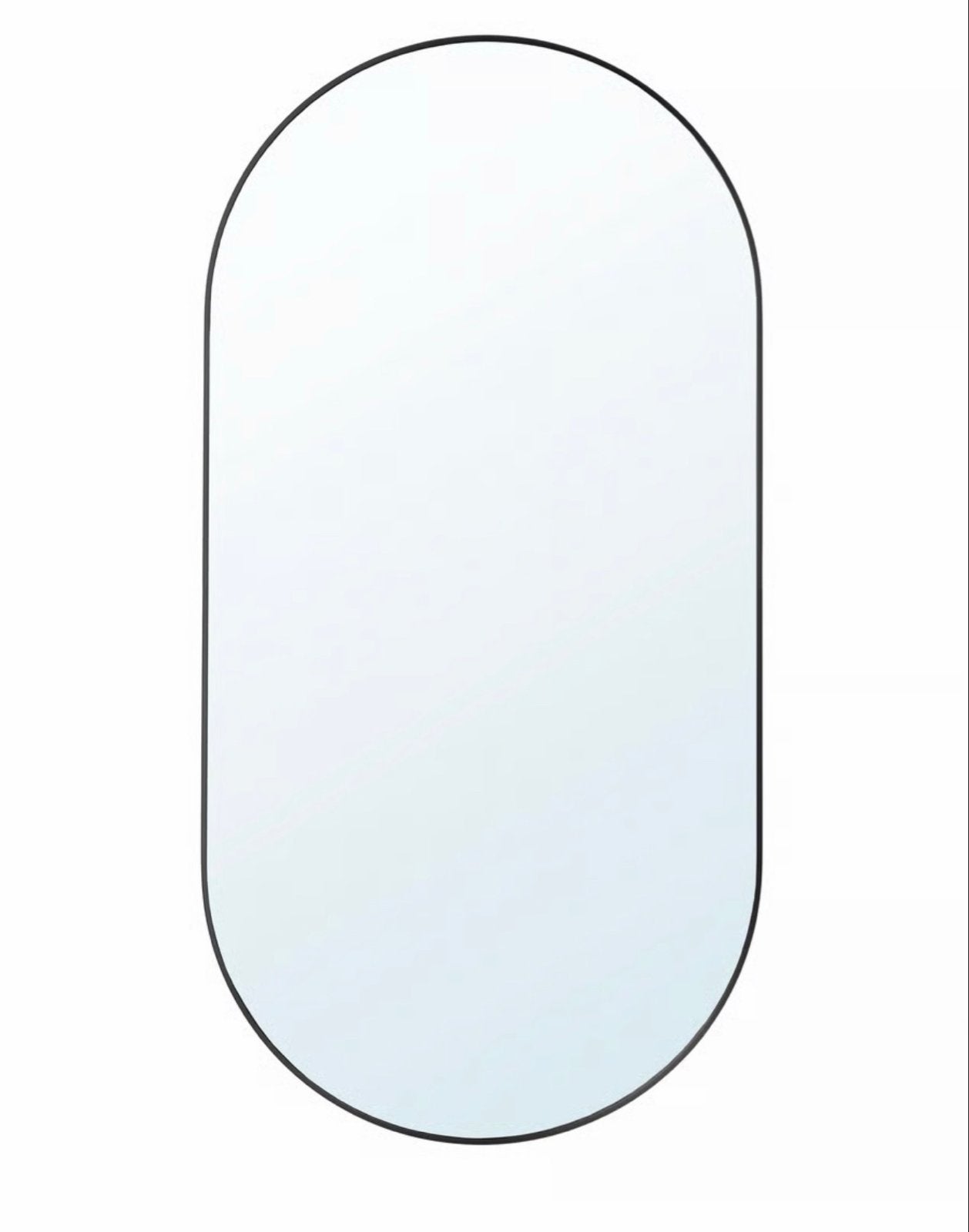 Ikea LINDBYN Ovale spiegel met zwarte rand, Ophalen, 100 tot 150 cm, Zo goed als nieuw, Ovaal