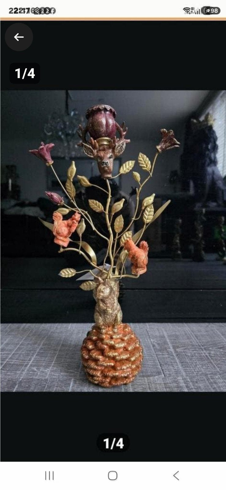 Een unieke en decoratieve kandelaar, versierd met eekhoorns, Huis en Inrichting, Woonaccessoires | Kandelaars en Kaarsen, Ophalen of Verzenden