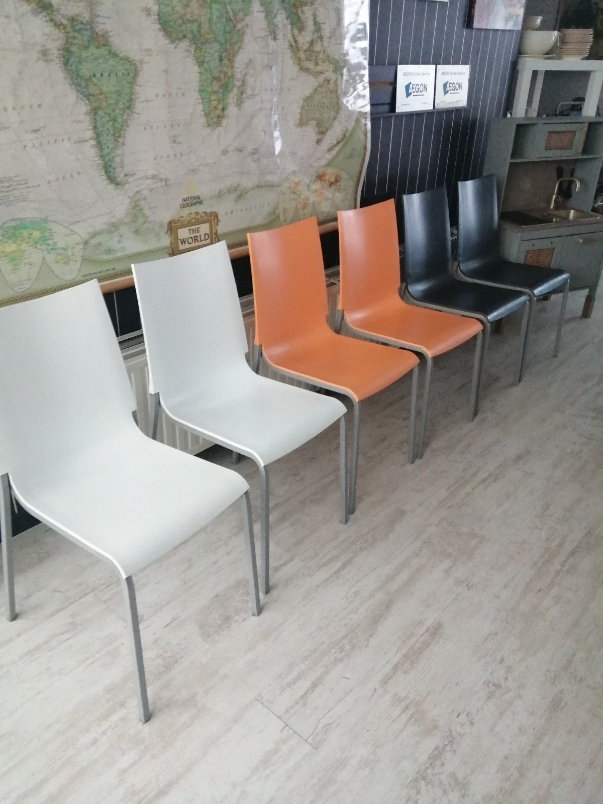 6 stuks design stoelen Bontempi Casa Italië mooie staat, Ophalen, Kunststof, Gebruikt, Wit
