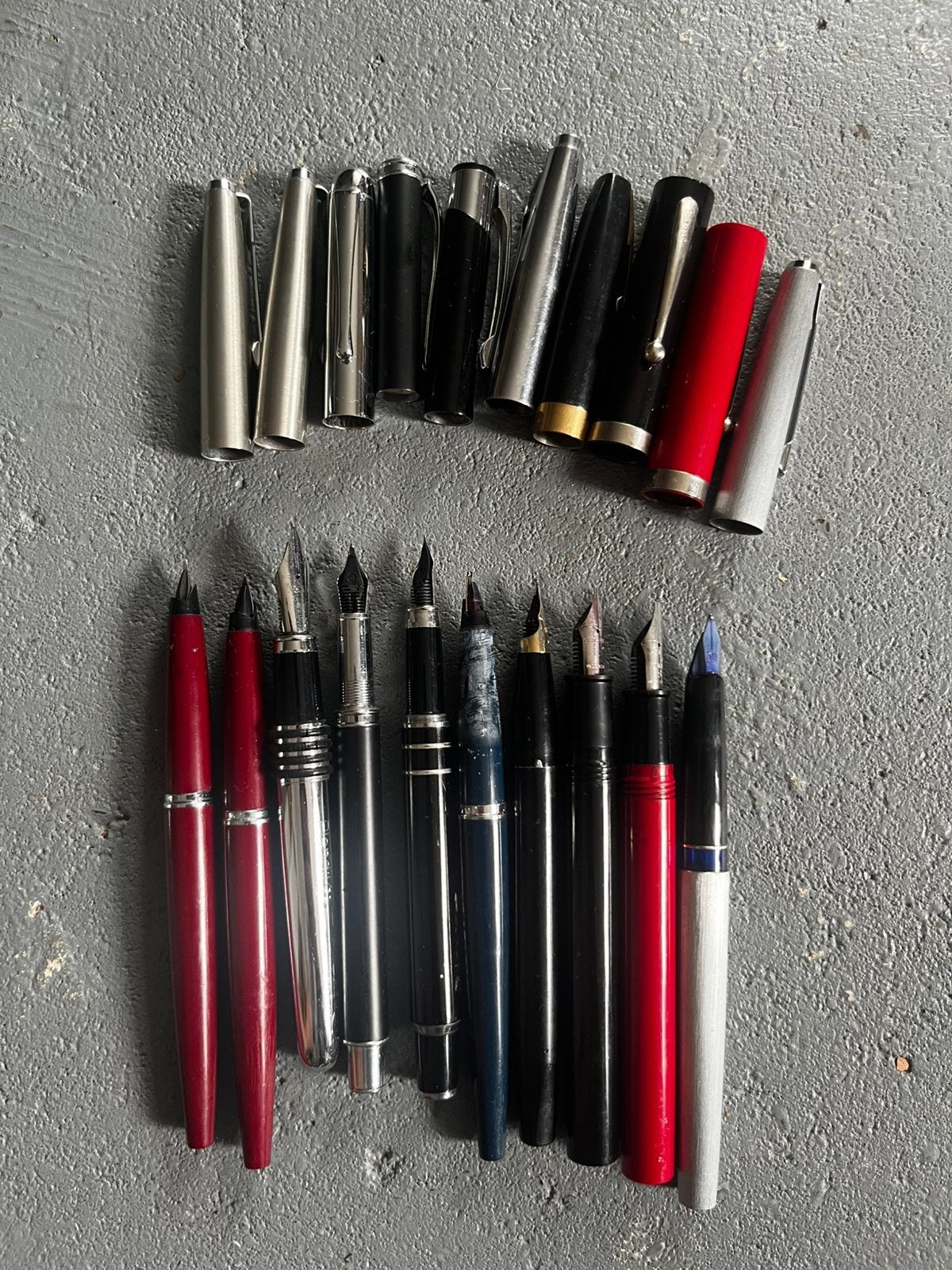 verzameling vulpennen Parker Scheaffer Pelikan, Ophalen, Gebruikt, Balpen, Parker