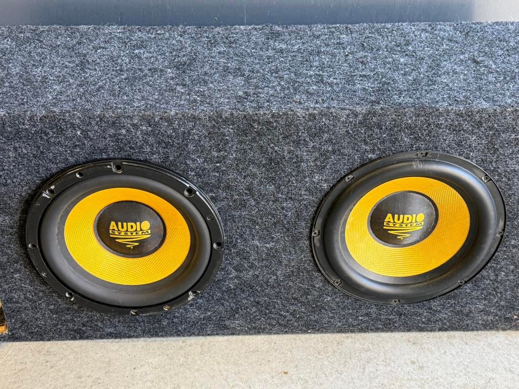 Audio system dubbele subwoofer 10 inch, Auto diversen, Autospeakers, Ophalen of Verzenden, Gebruikt