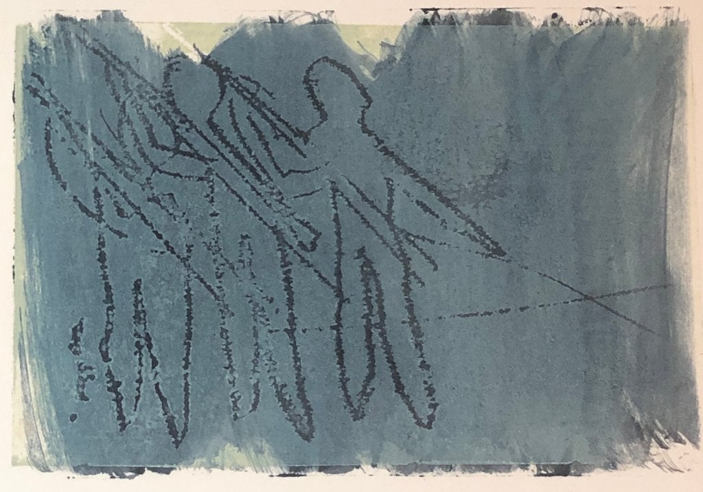 Wim Zurne (1953) Kleurenzeefdruk 'Drie personen' 1993, Ophalen of Verzenden