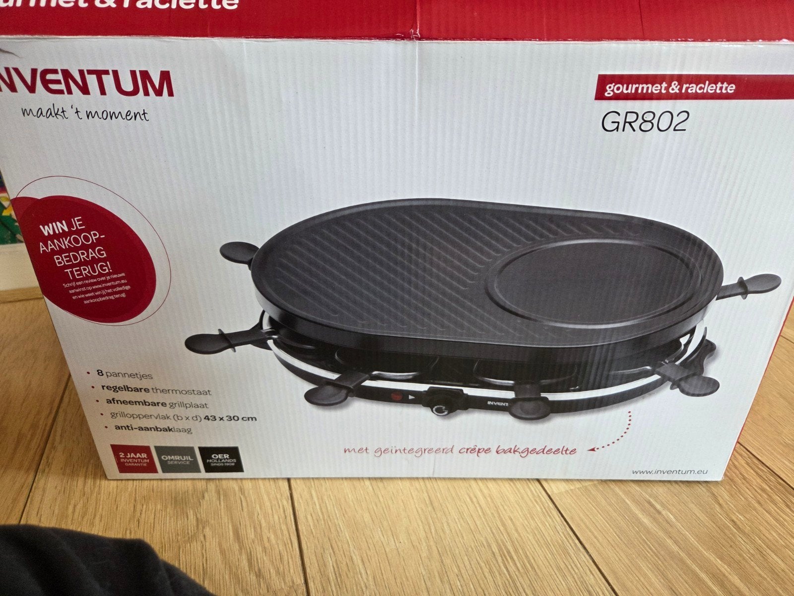 Inventum Gourmetstel & Raclette GR802 met Crêpe Bakgedeelte, Ophalen