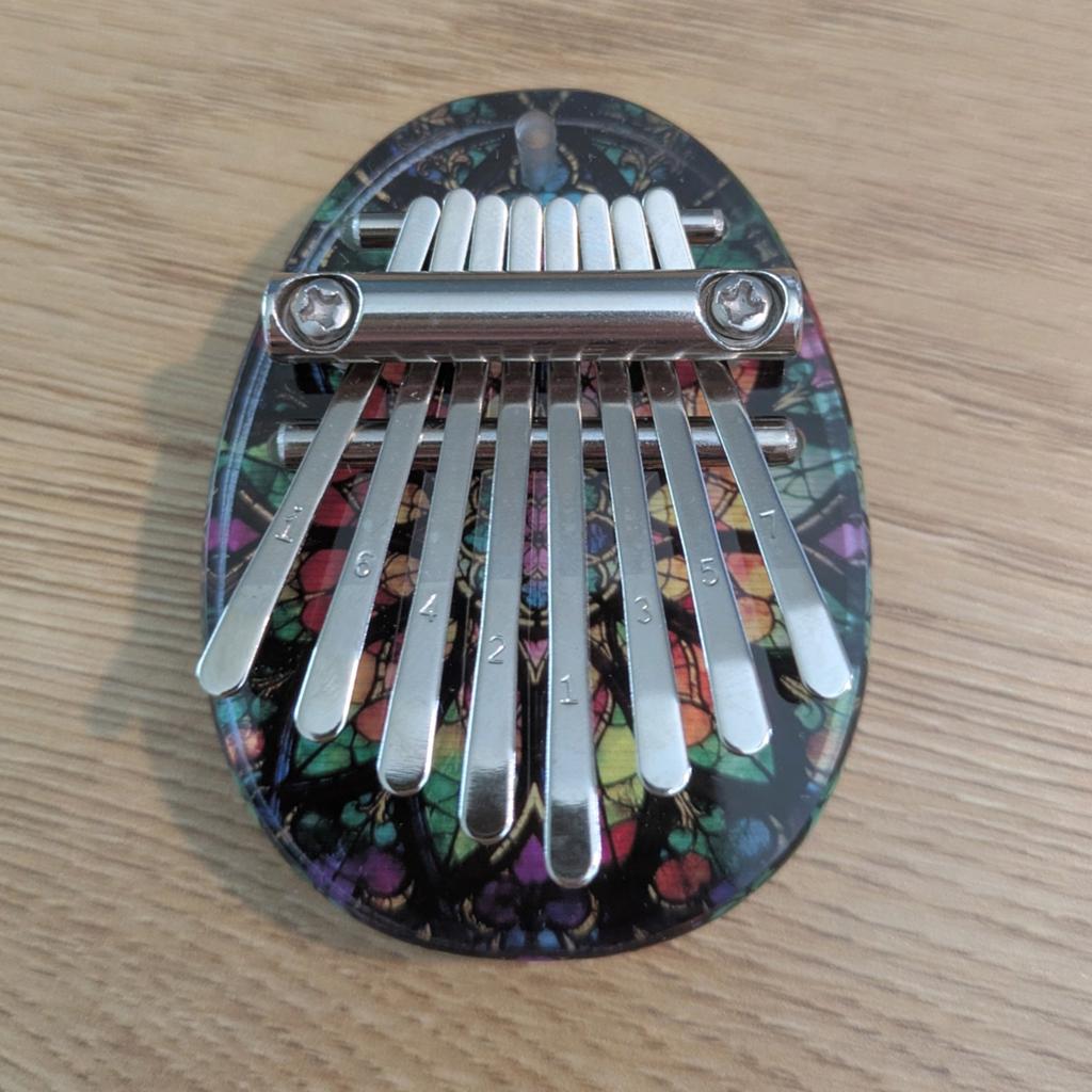 Mini Kalimba Vingerpiano - Glas-in-lood design, Ophalen of Verzenden, Zo goed als nieuw