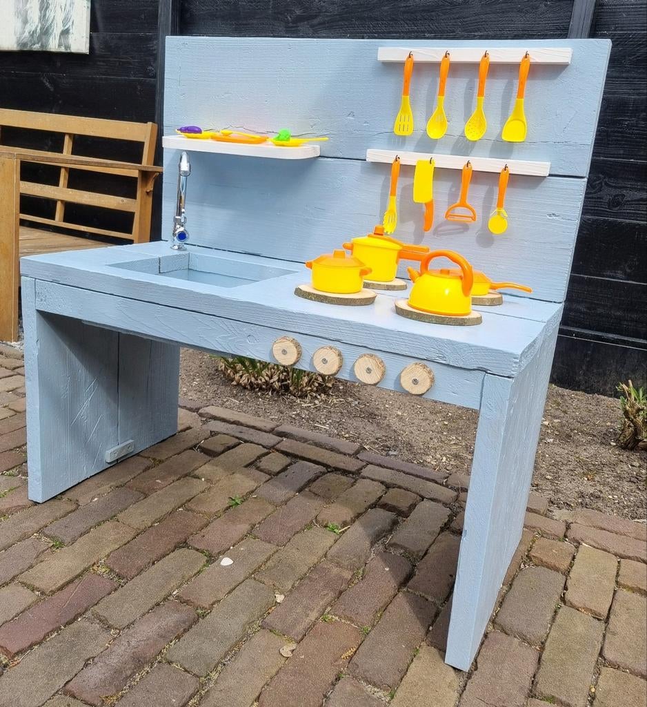 Leuke steigerhouten buitenkeuken voor kinderen, Kinderen en Baby's, Speelgoed | Speelkeukens, Ophalen, Nieuw, Hout, Speelkeuken