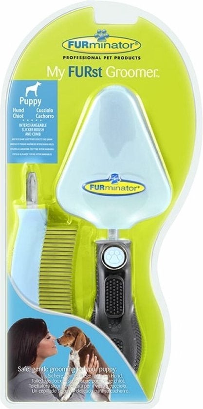 ZGAN set 3x Furminator borstel kam slicker kleine hond puppy, Overige merken, Ophalen of Verzenden, Zo goed als nieuw, Trimtafel