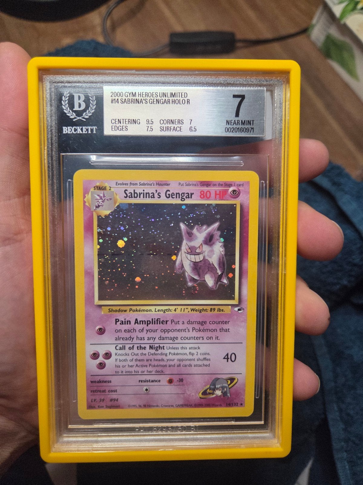 Sabrina's Gengar 14/132 Holo BGS 7 Nearmint Holo Swirl, Ophalen of Verzenden, Zo goed als nieuw