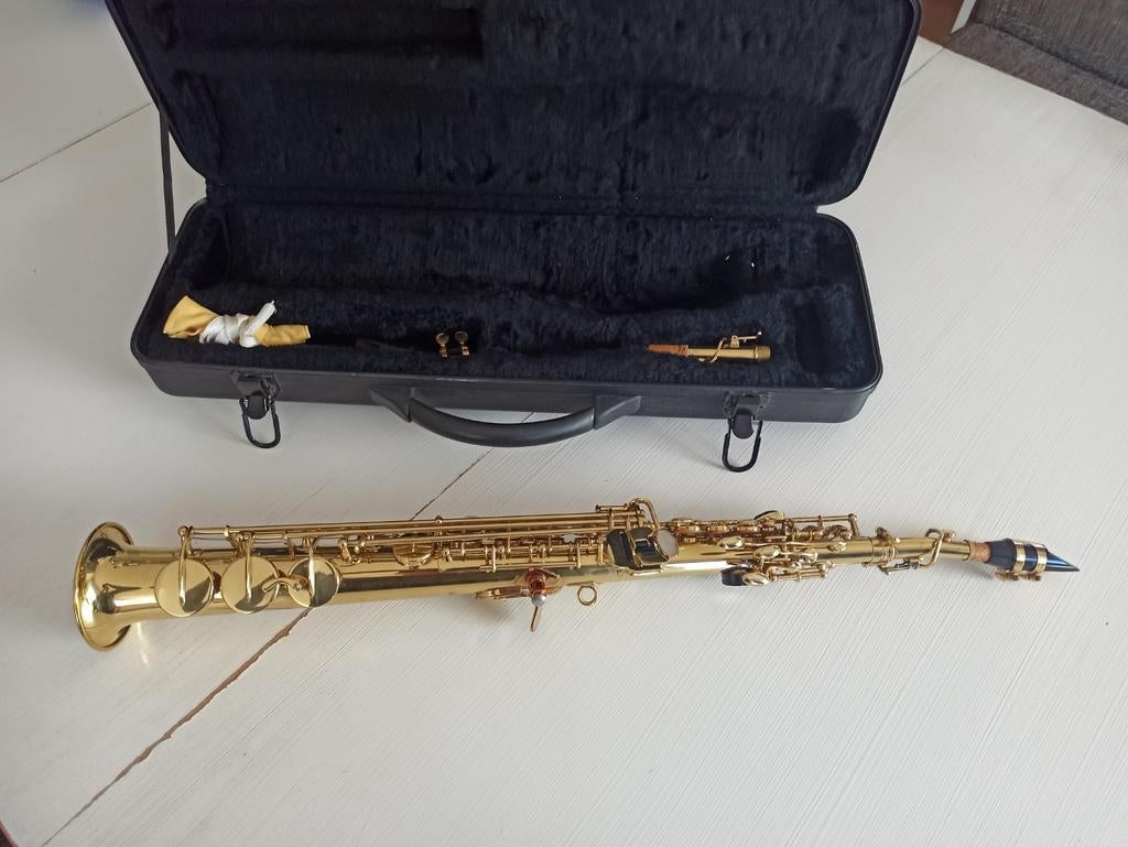 Sopraan saxofoon met koffer, Ophalen, Gebruikt, Sopraan, Met koffer