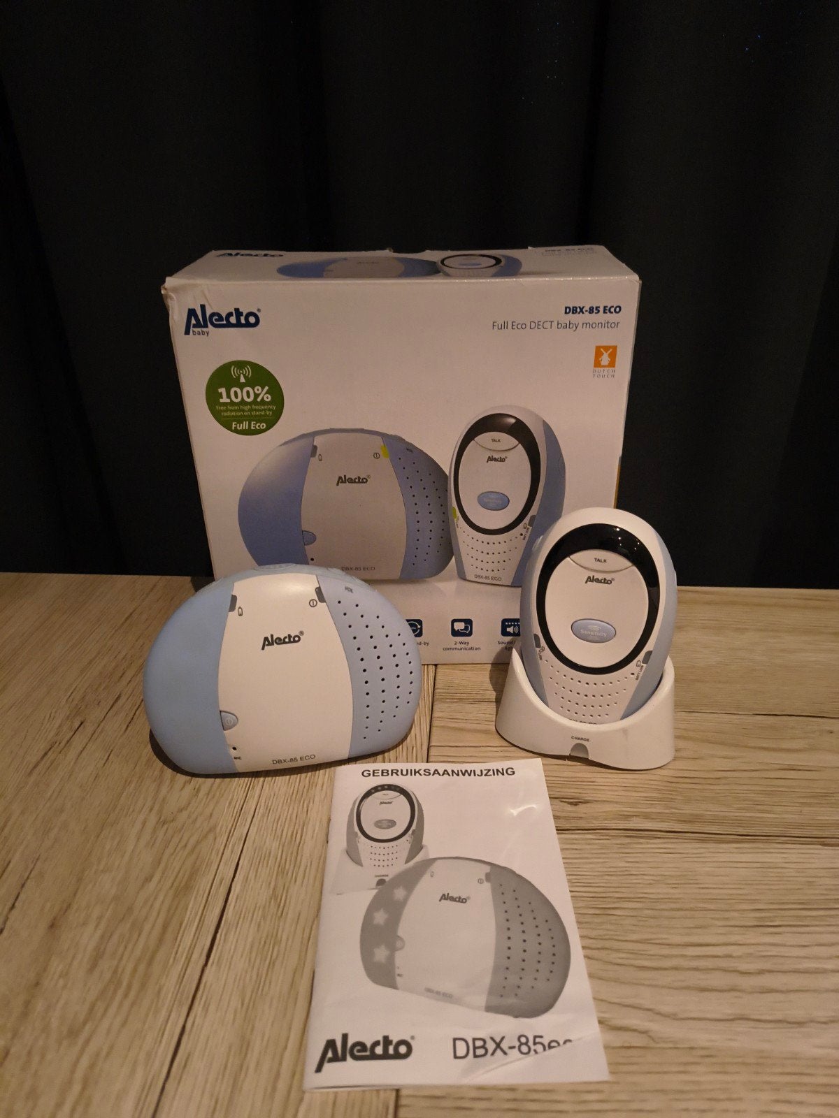 Alecto DBX-85 Eco Babyfoon 300m bereik buiten en 50m binnen, Ophalen of Verzenden, Zo goed als nieuw, 250 meter of meer, Terugspreekfunctie
