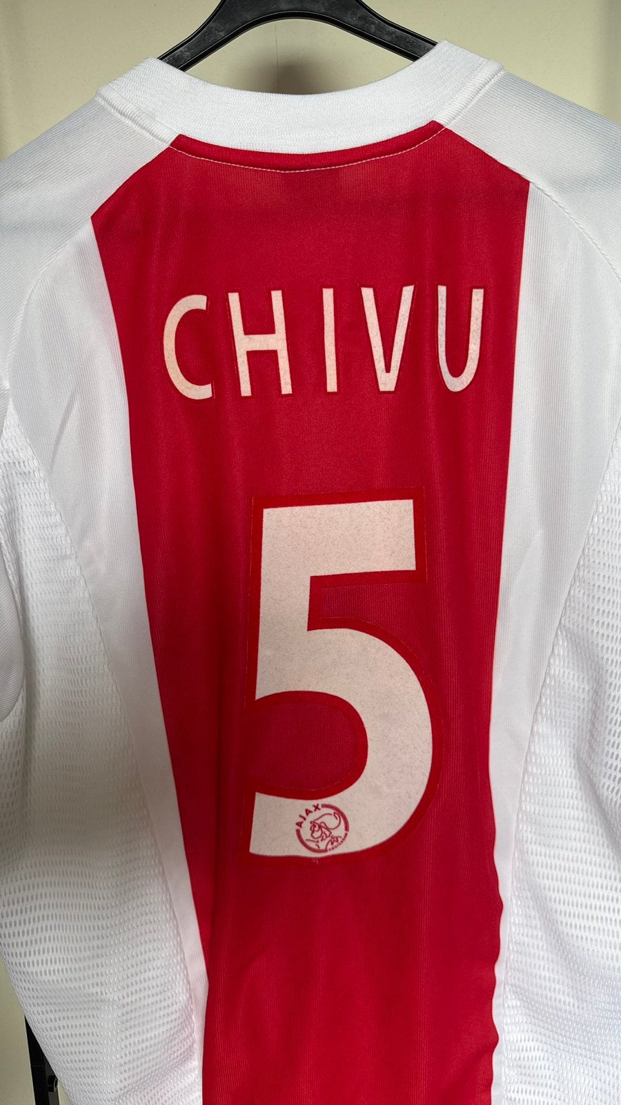 Origineel Ajax thuisshirt 2002/04 Adidas maat XL – Chivu #5, Maat XL, Ophalen of Verzenden, Zo goed als nieuw, Shirt