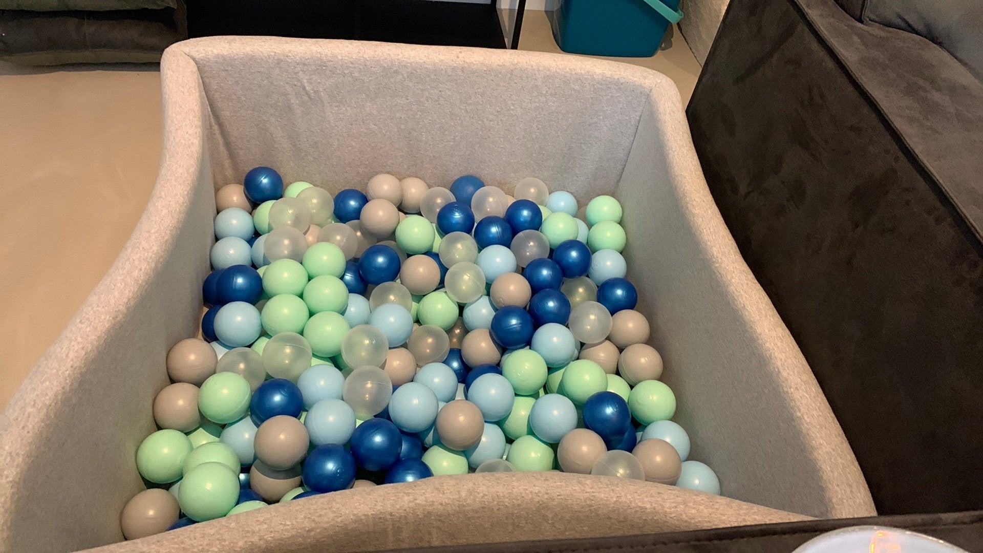 Vierkante meanbaby ballenbak grijs, Kinderen en Baby's, Speelgoed | Buiten | Los speelgoed, Ophalen, Gebruikt