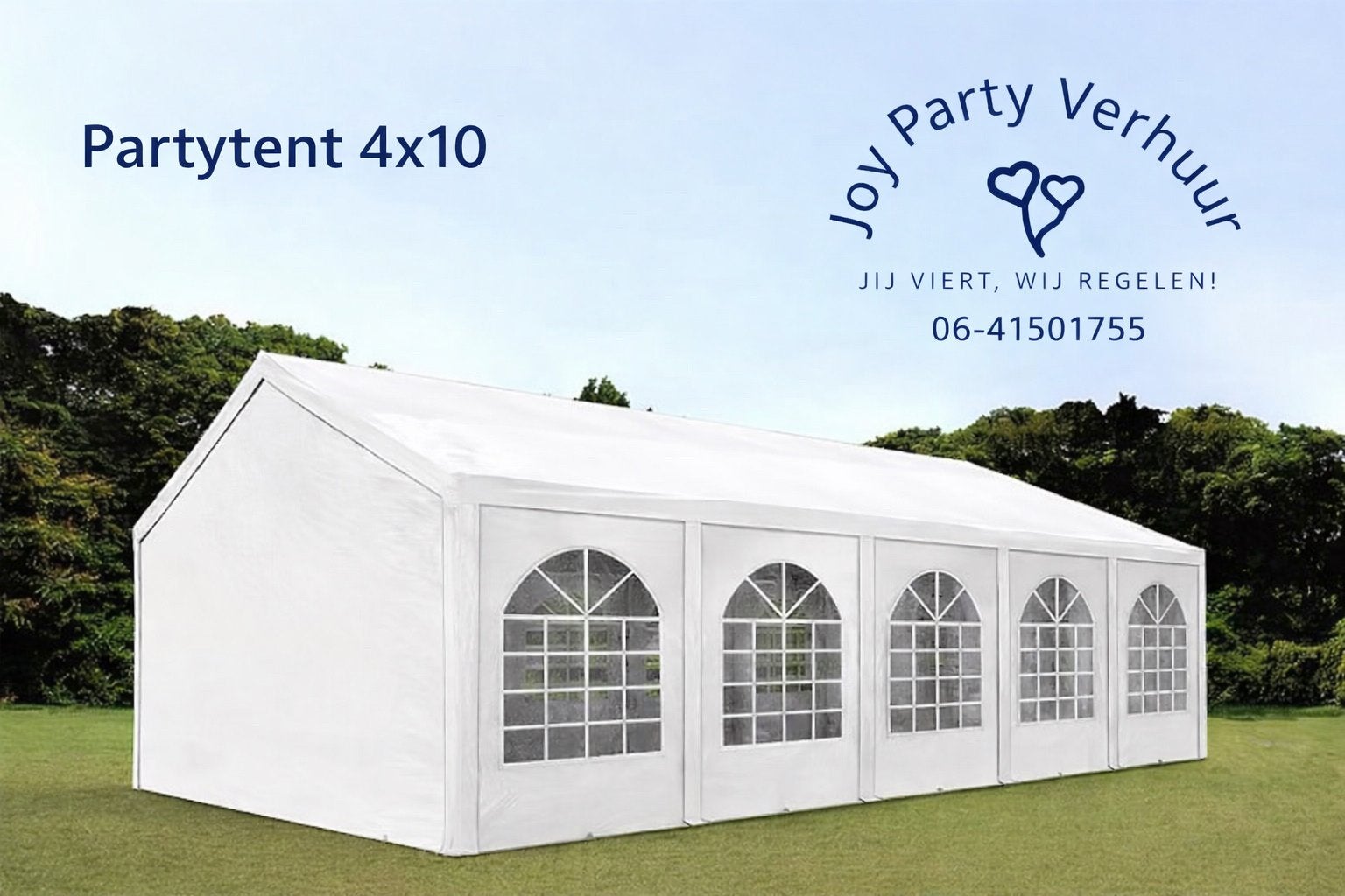 Partytent 4x10 te huur, Ophalen, Zo goed als nieuw