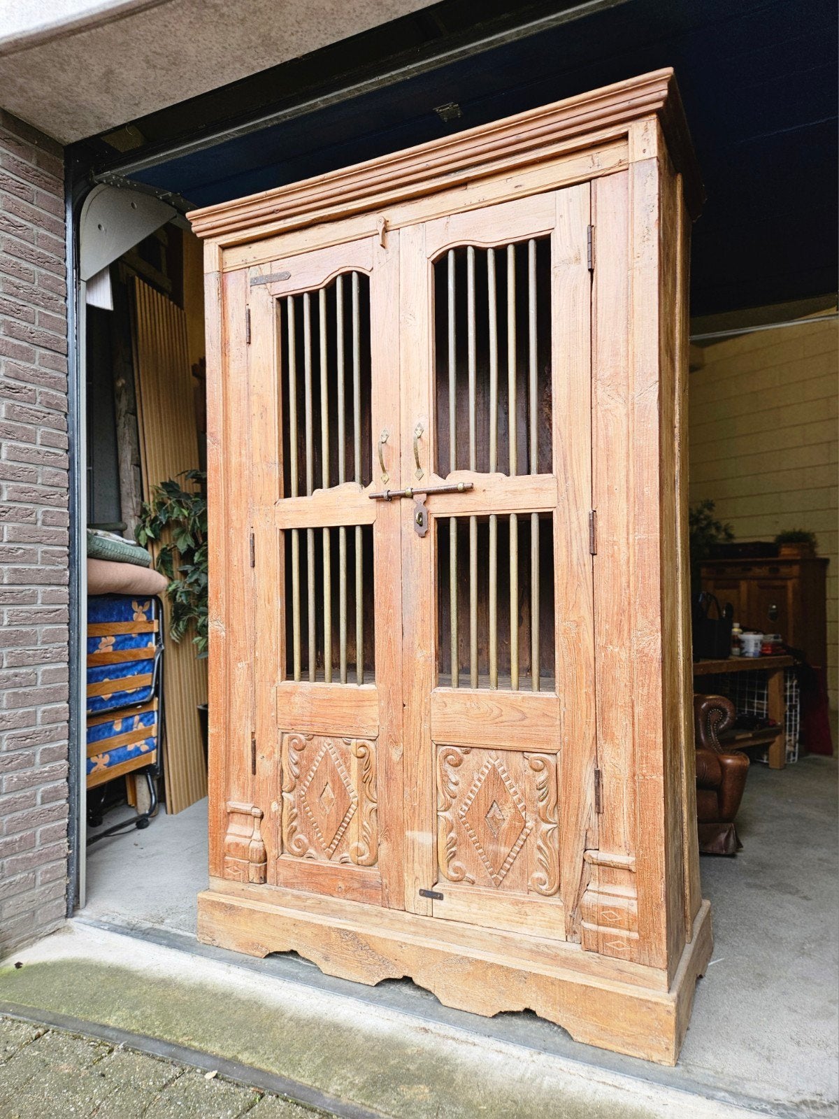 🏷 OPRUIMING Antieke XL Indische kasteelkast vintage kast, Ophalen of Verzenden