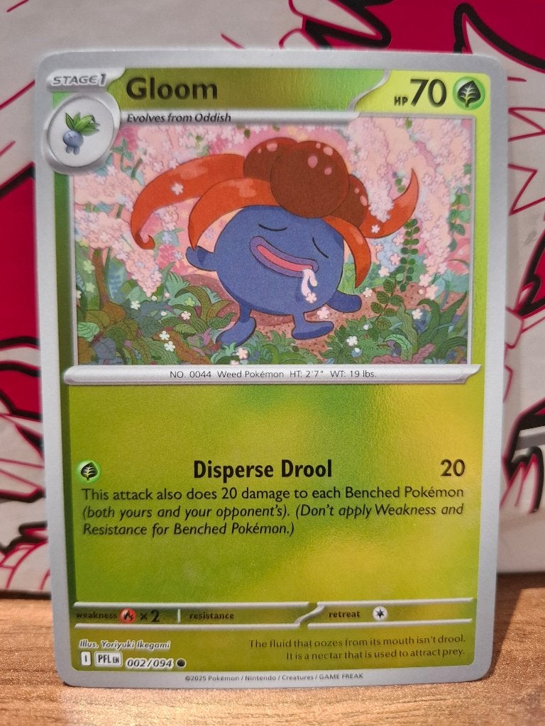 Pokemon Gloom PFL 002/094 reverse holo, Ophalen of Verzenden, Nieuw, Losse kaart