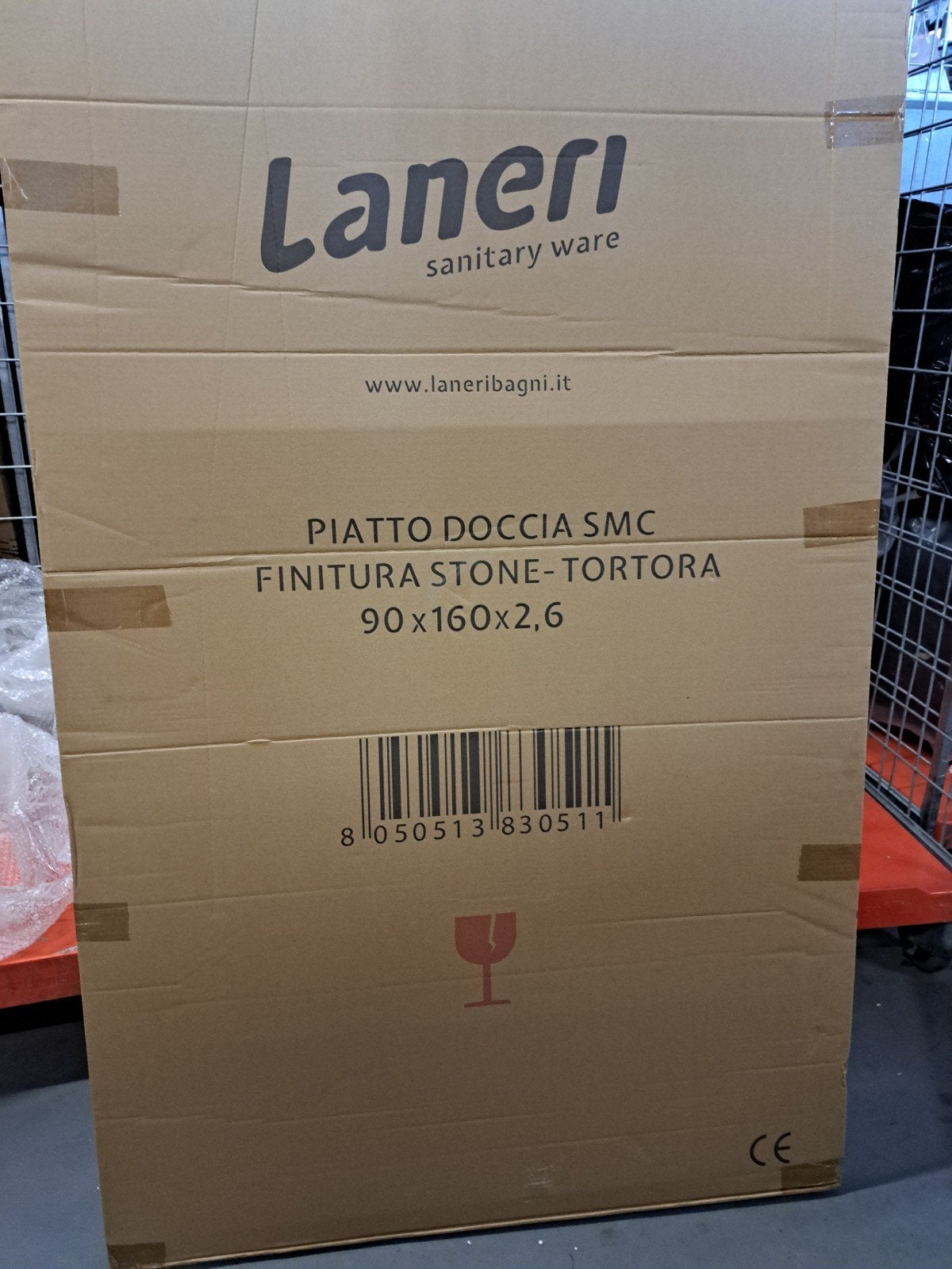 Laneri Douchebak SMC Stone-Tortora 90x160x2,6 cm, Nieuw, Ophalen of Verzenden, Modern, Nvt