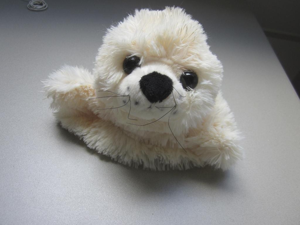 Delta products roomwit superzacht pluche zeehond handpop 2x, Overige merken, Overige karakters, Nieuw, Wasbaar
