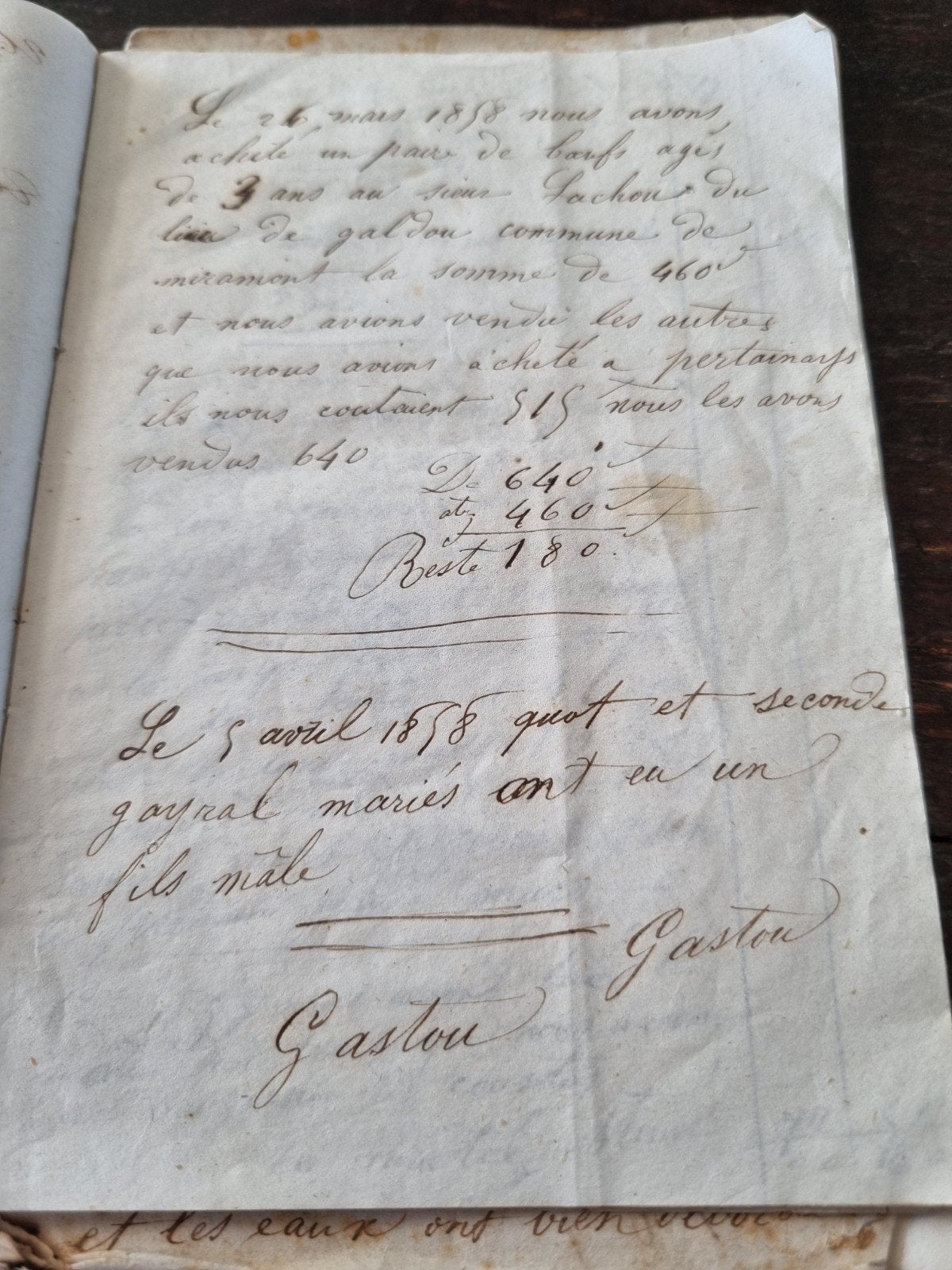 Notitieboekje Frankrijk 1858 handgeschreven, Antiek en Kunst, Ophalen of Verzenden, Onbekend