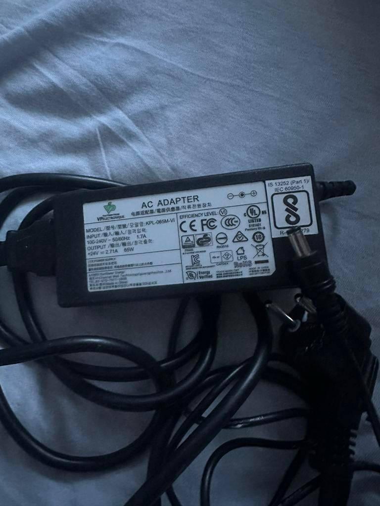 AC Adapter KPL-065M-VI 24V 2.71A 65W, Ophalen of Verzenden, Gebruikt