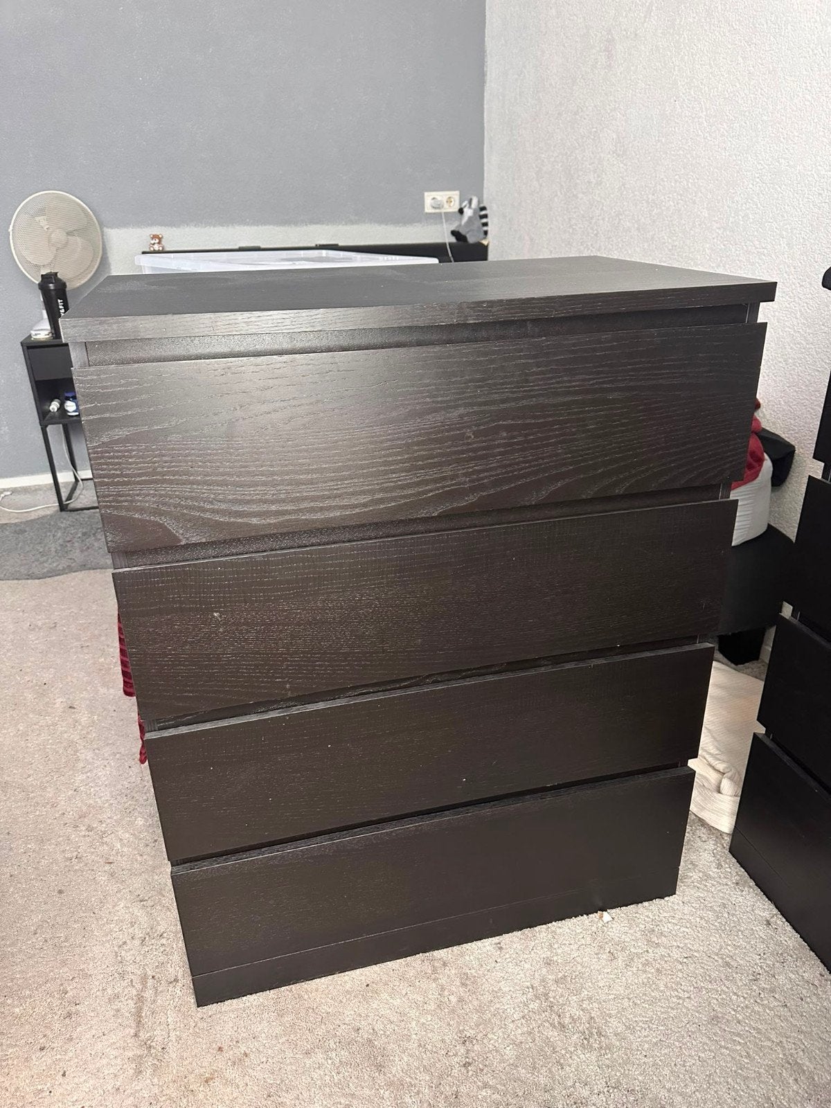 IKEA ladekast (Malm), zwart,  met 4 lades 80x100, Ophalen, Gebruikt, 100 tot 150 cm, 50 tot 100 cm