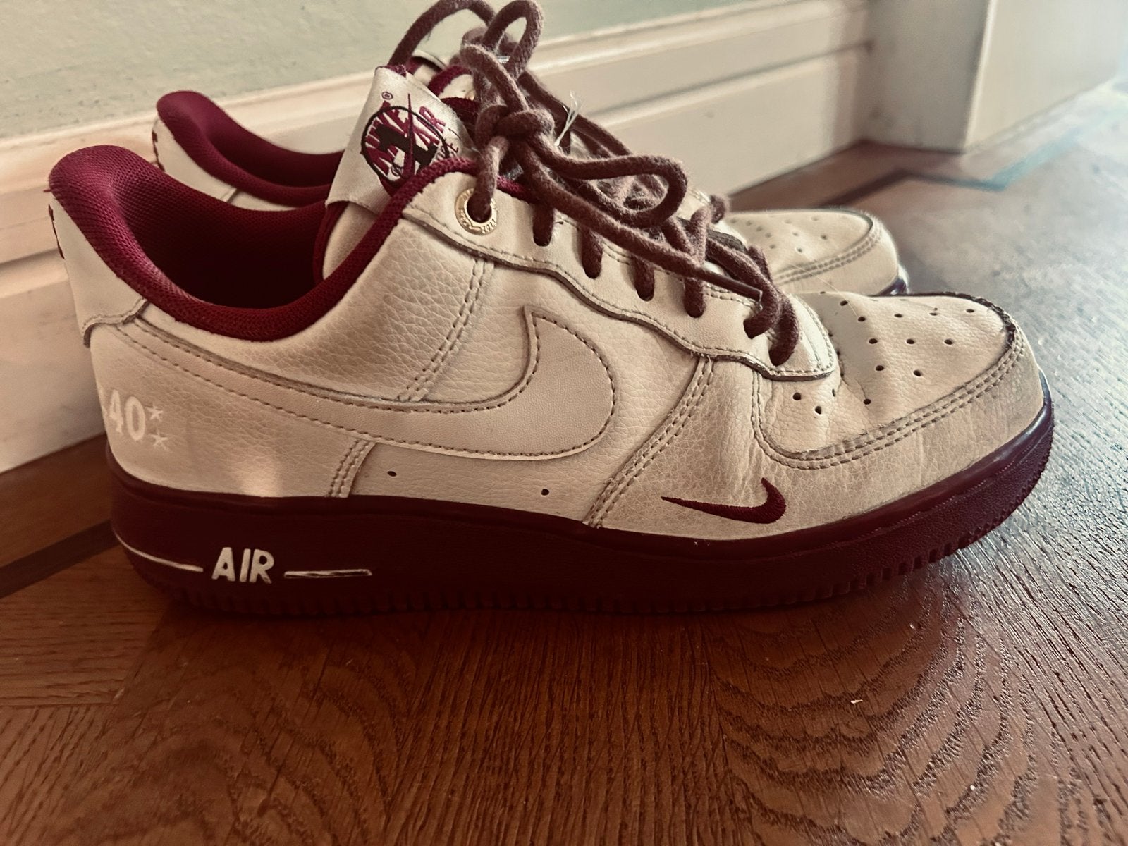 Nike Air Force 1 Retro Leer - Maat 38.5, Wit, Ophalen of Verzenden, Sneakers of Gympen, Gedragen