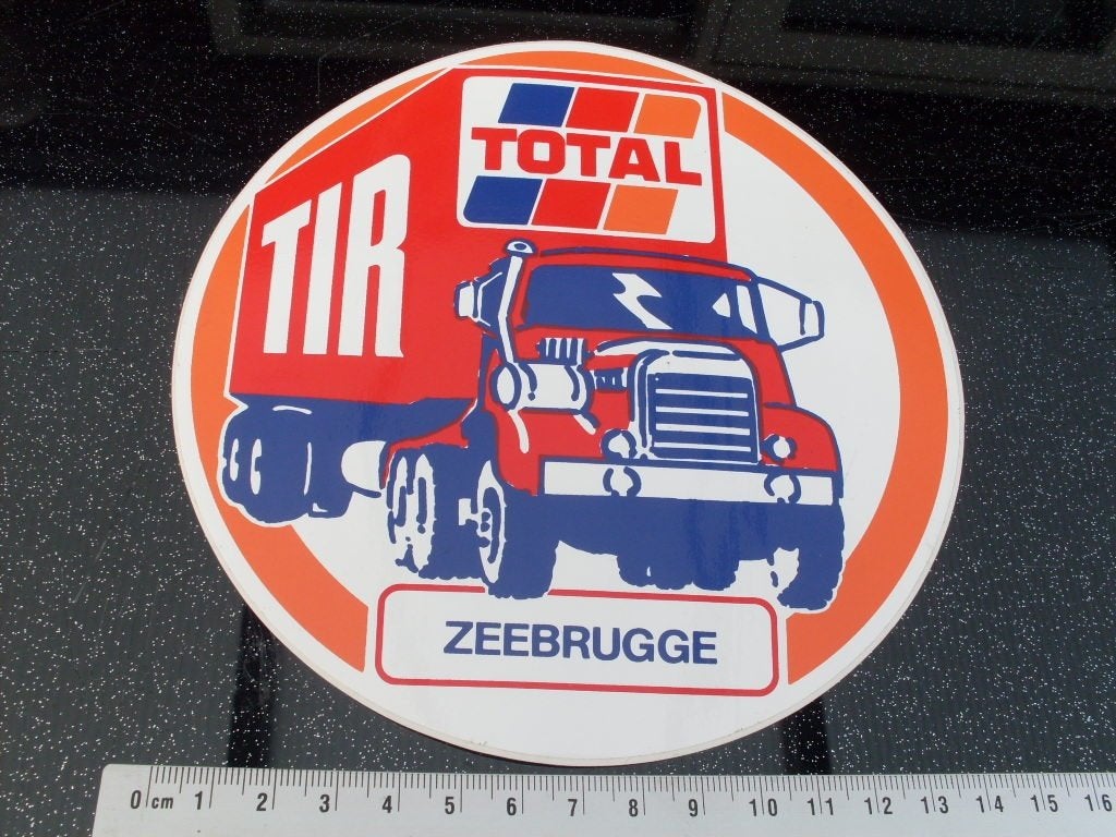 sticker Total logo tir zeebrugge truck vrachtwagen, Verzenden, Zo goed als nieuw, Bedrijf of Vereniging