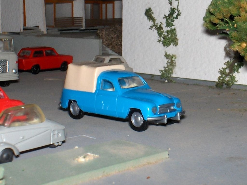 1952 Skoda 1200 / 1201 Pick-Up met huif - Igra blauw, Ophalen of Verzenden, Nieuw, Auto, Rietze