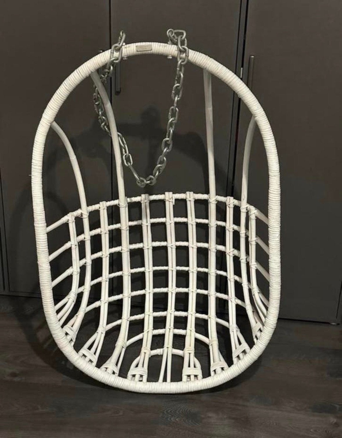 sissyboy hangstoel/eggchair/hangschommel, Ophalen, Gebruikt, Wit, Riet of Rotan