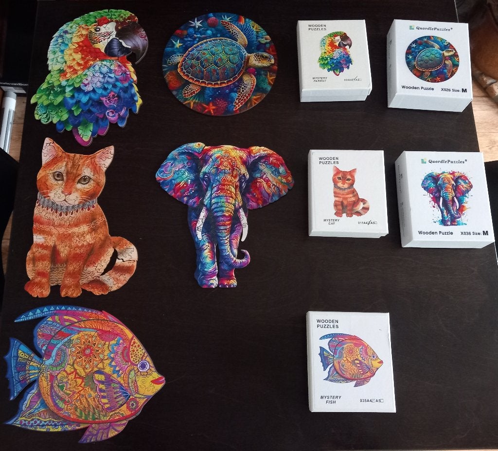 5 X Wooden puzzel compleet, Ophalen of Verzenden, 500 t/m 1500 stukjes, Zo goed als nieuw