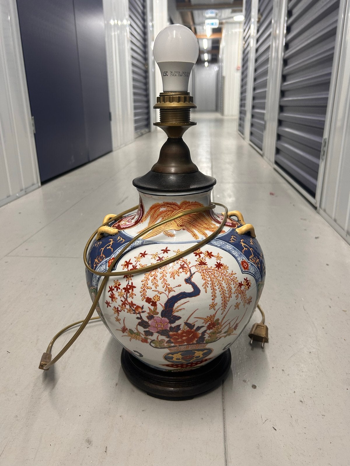Vintage Oosterse Tafellamp - Handgeschilderd Porselein, Antiek en Kunst, Ophalen of Verzenden