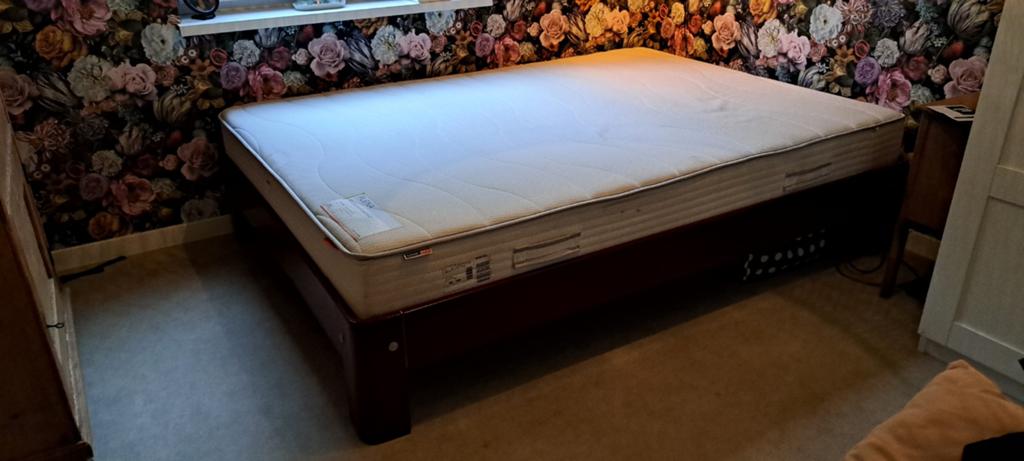 Auping Auronde compleet 140x200, Tweepersoons, Rood, Hout, Verstelbaar