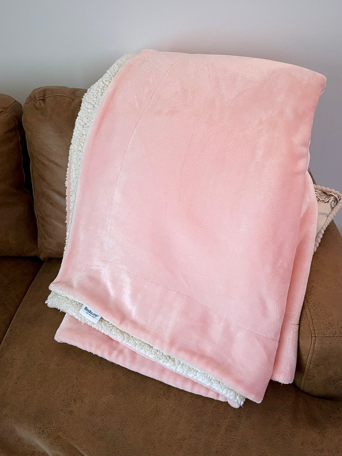 🎀 Bedsure Roze Sherpa Fleece Deken 150 x 200 cm, Gebruikt, Roze, Sherpadeken, 200 cm
