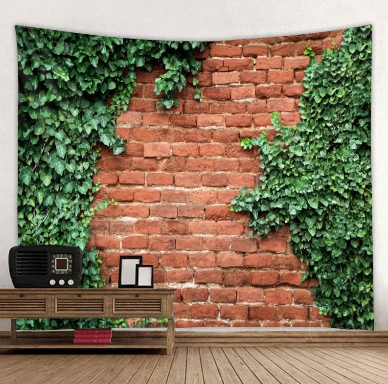 Stenen Muur Met Klimop Wandkleed Wand Kleed Steen Muurkleed, Verzenden, Nieuw, Wandkleed