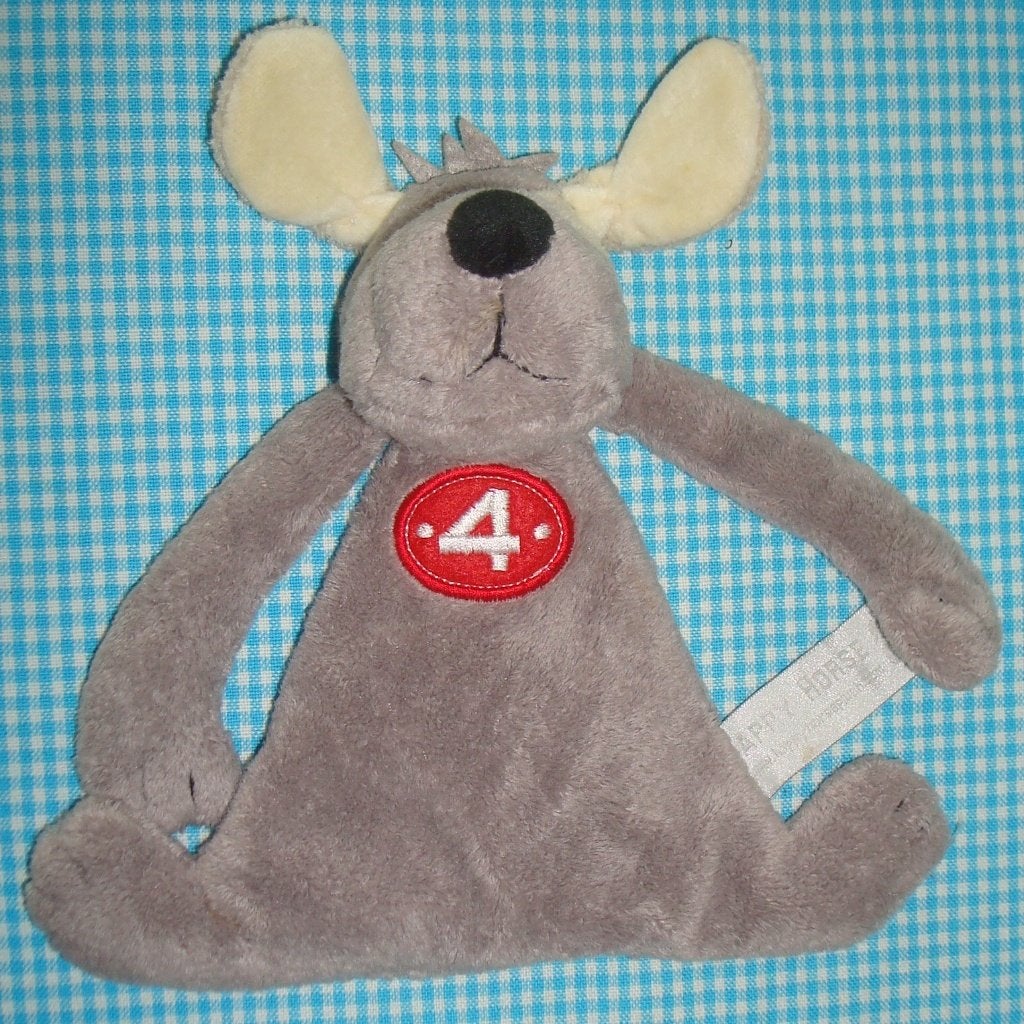 HAPPY HORSE  knuffeldoekje HOND Mr D grijs - rood 4, Happy Horse, Grijs, Zo goed als nieuw, Wasbaar