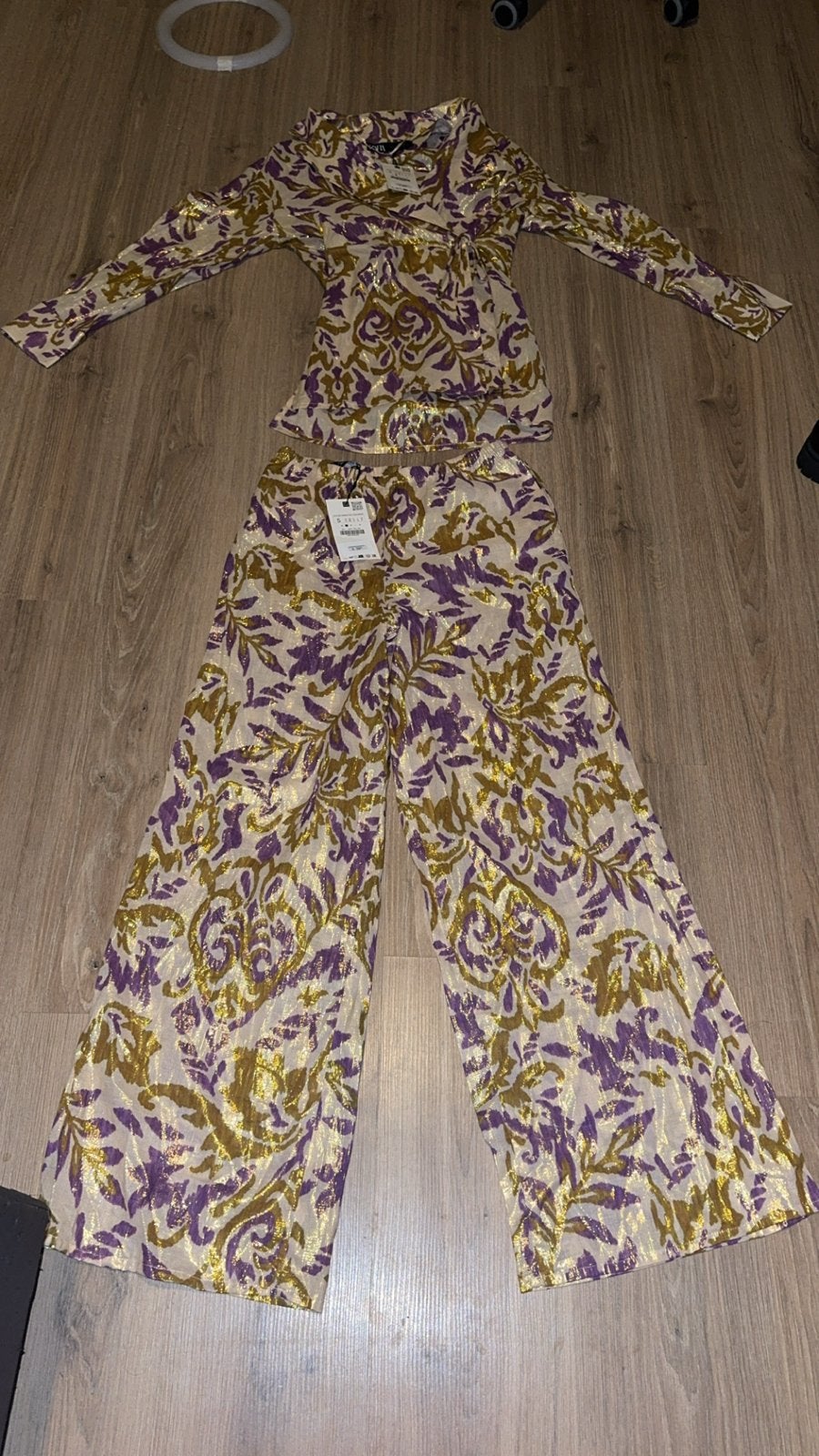 Zara tweed set met broek en blouse, maat S, Ophalen of Verzenden, Nieuw, Maat 36 (S)
