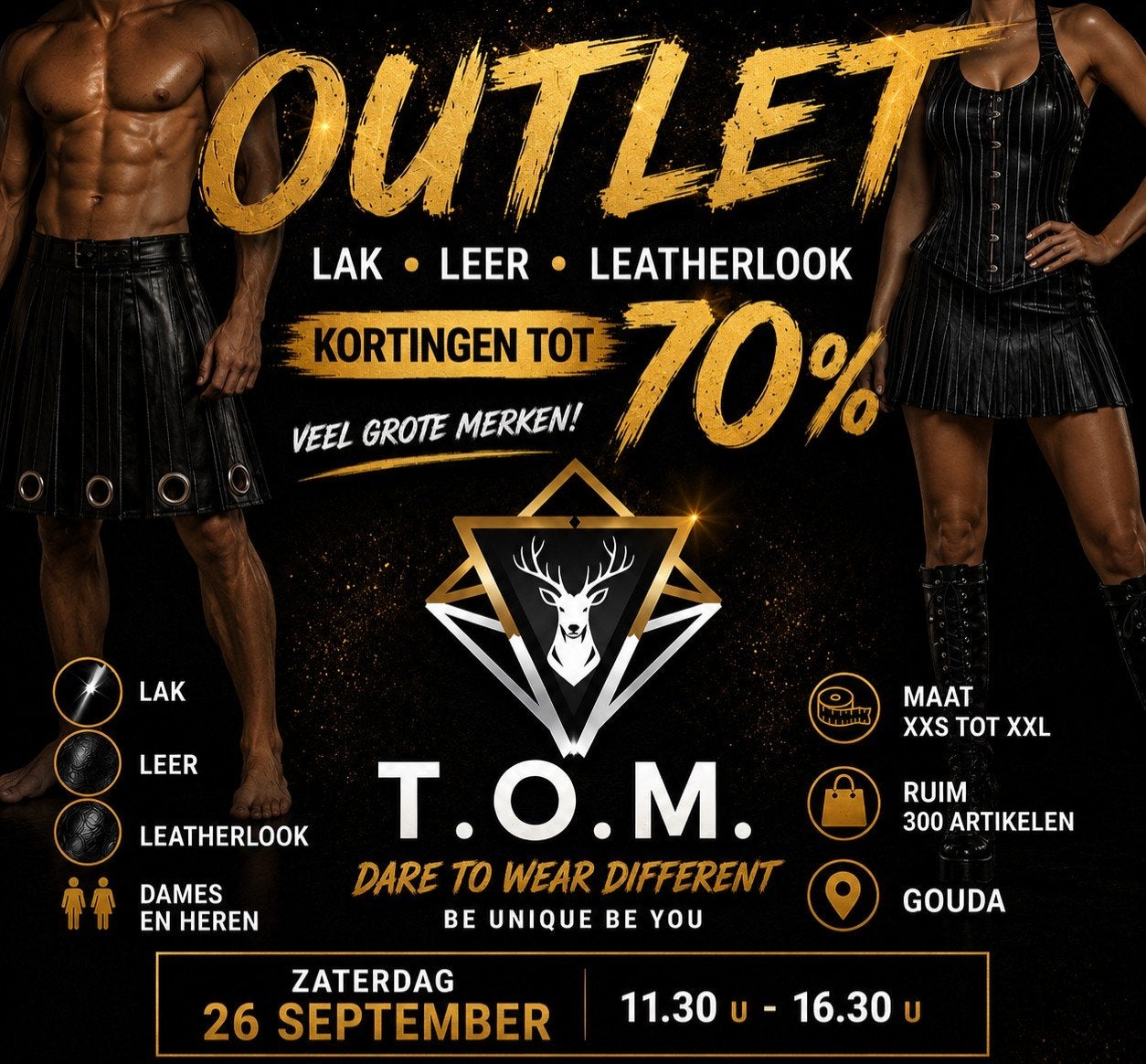 Outlet, nieuwe Lak, leer en leatherlook dames en heren kledi, Ophalen, Nieuw
