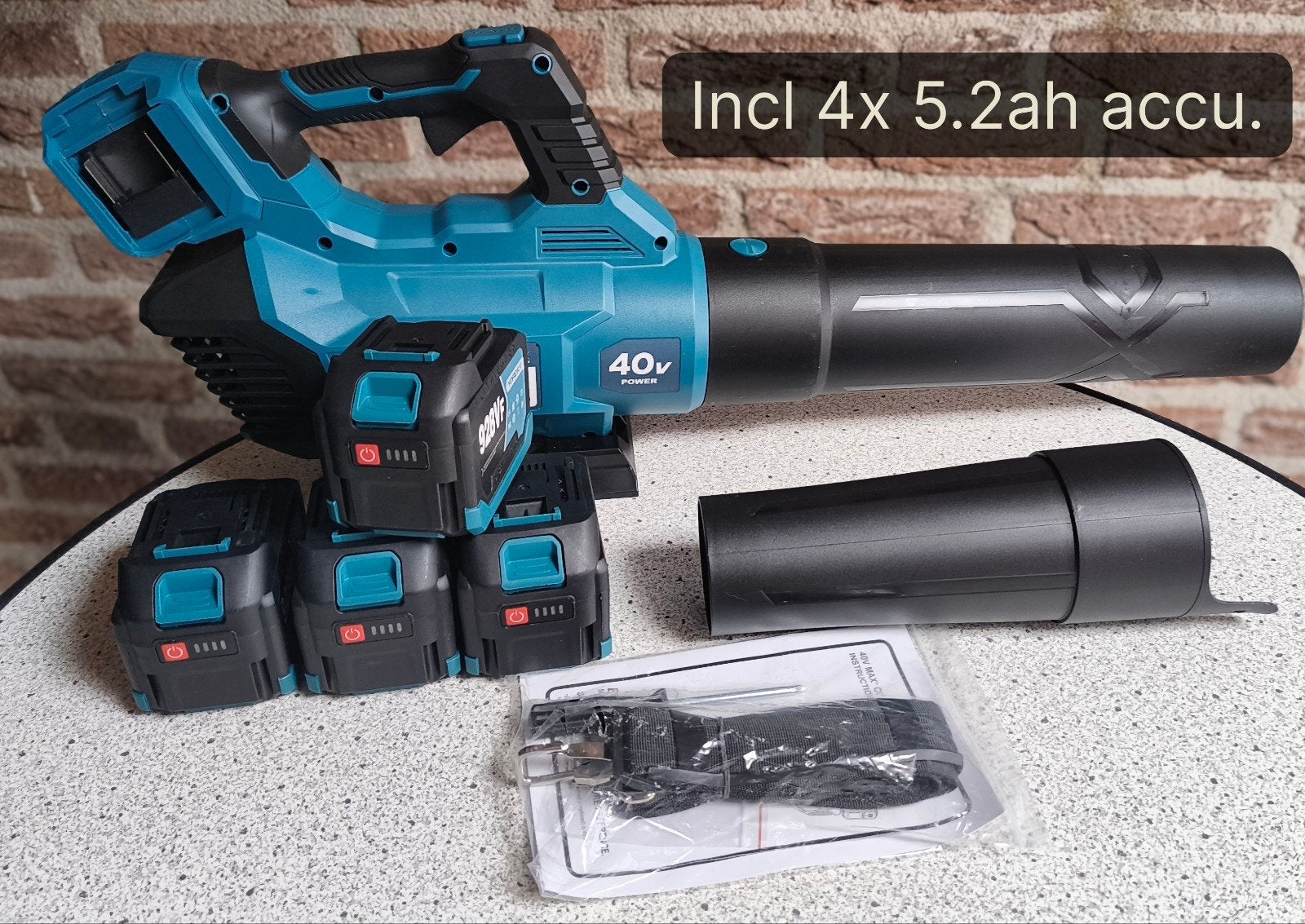 Bladblazer met 4x 5.2Ah Accu's.Makita Compatible., Tuin en Terras, Nieuw, Ophalen of Verzenden, Seesii for Makita®, Accu