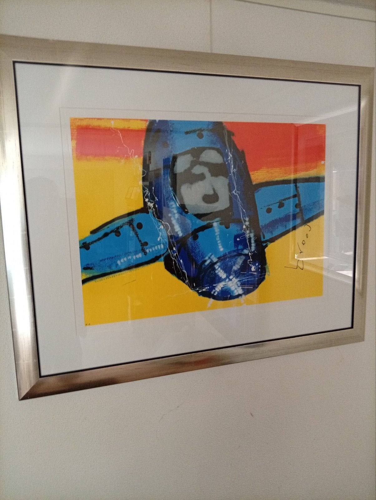 Herman Brood - Schiphol (Gesigneerd, E.A.), Antiek en Kunst, Kunst | Litho's en Zeefdrukken, Ingelijst, Ophalen of Verzenden, Overige onderwerpen