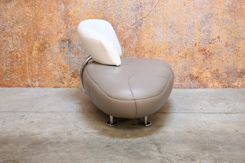ZGAN beigekleurige leren Leolux Kikko design chaise longue, Leolux, Ophalen of Verzenden, Zo goed als nieuw, Minder dan 150 cm