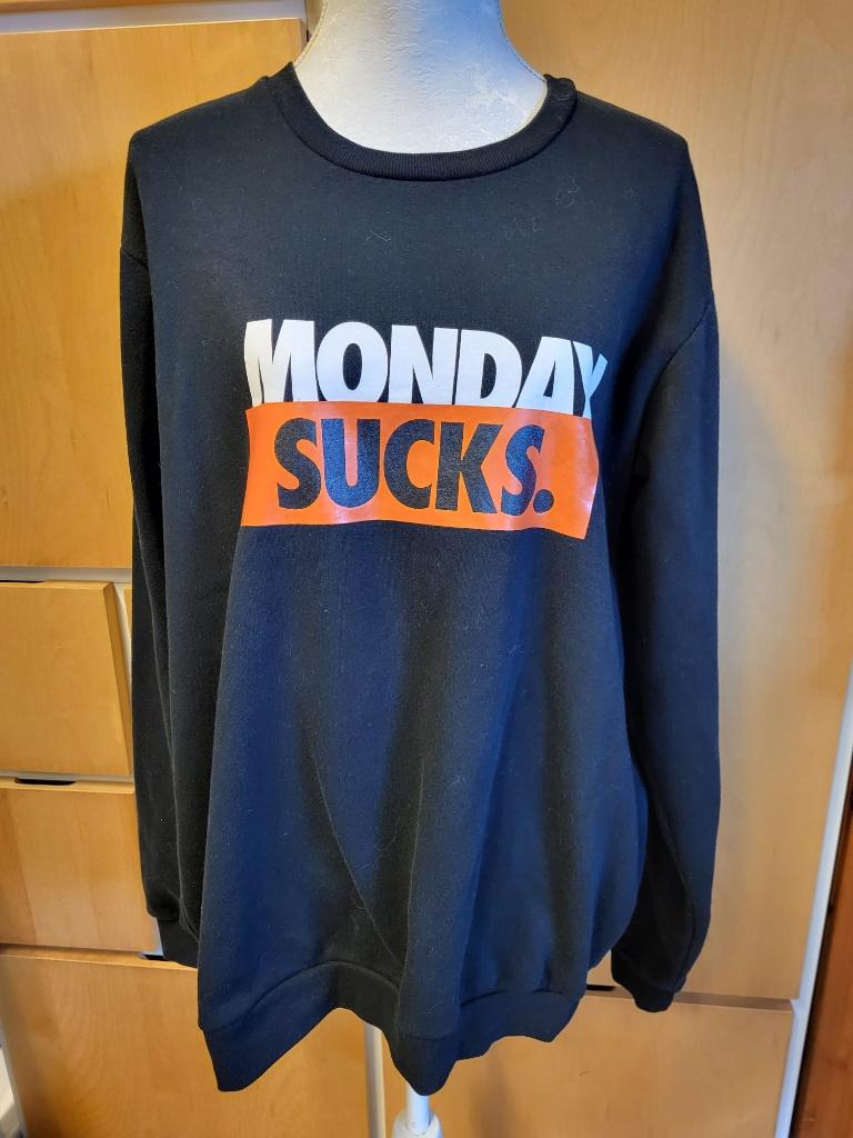 NIEUWE zwarte trui met tekst maat XL, New Yorker, Zwart, Ophalen of Verzenden, Maat 56/58 (XL)