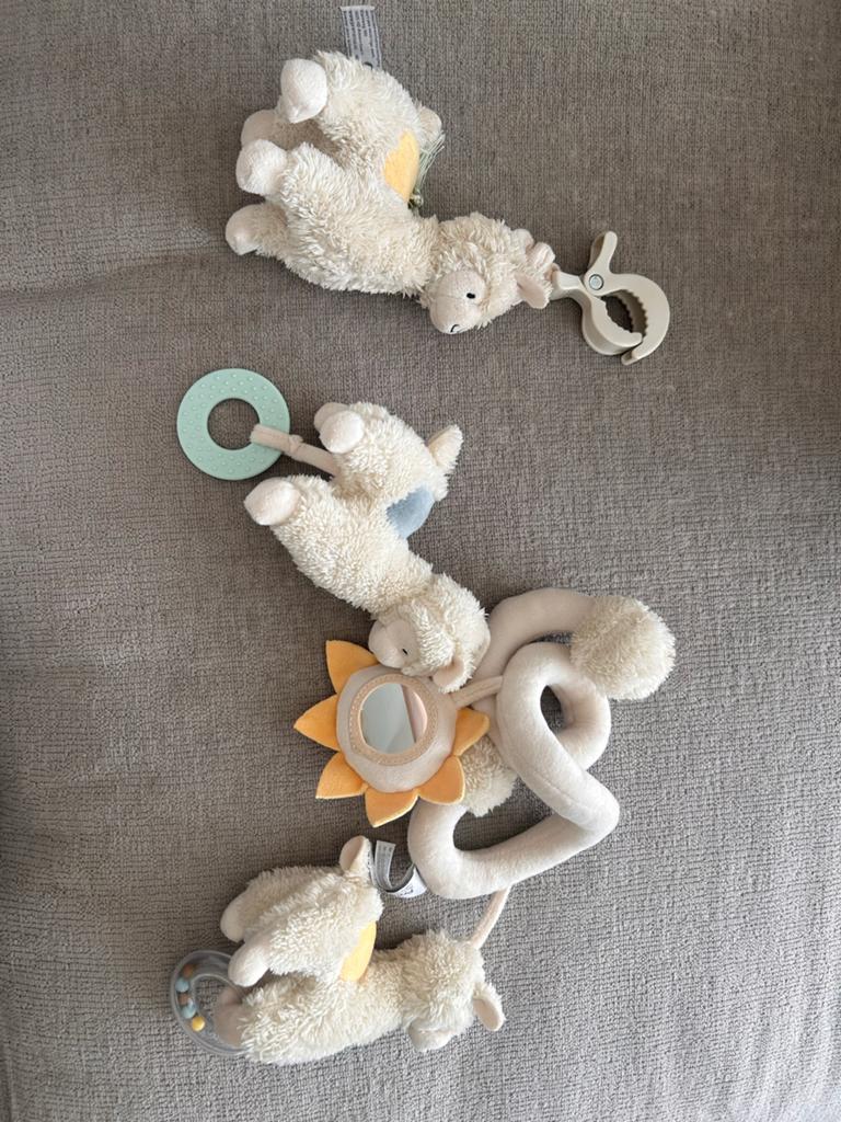 Boxspiraal & trekkoord Lama - Zacht babyspeelgoed, Kinderen en Baby's, Ophalen, Zo goed als nieuw, Overige typen, Met geluid