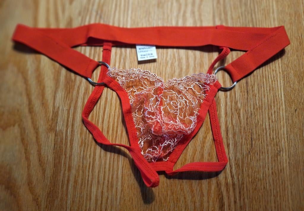 Transparant Kanten jockstrap, Verzenden, Rood, Overige typen