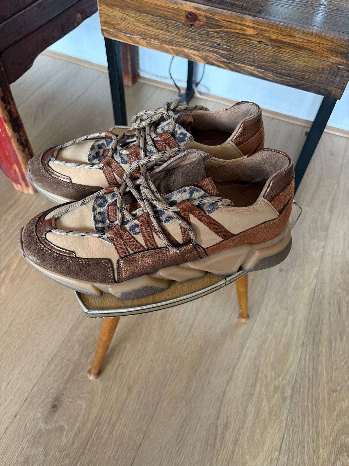 DWRS Los Angeles Leopard Sneakers Maat 39, Kleding | Dames, Schoenen, Bruin, Nieuw, Ophalen of Verzenden, Sneakers of Gympen