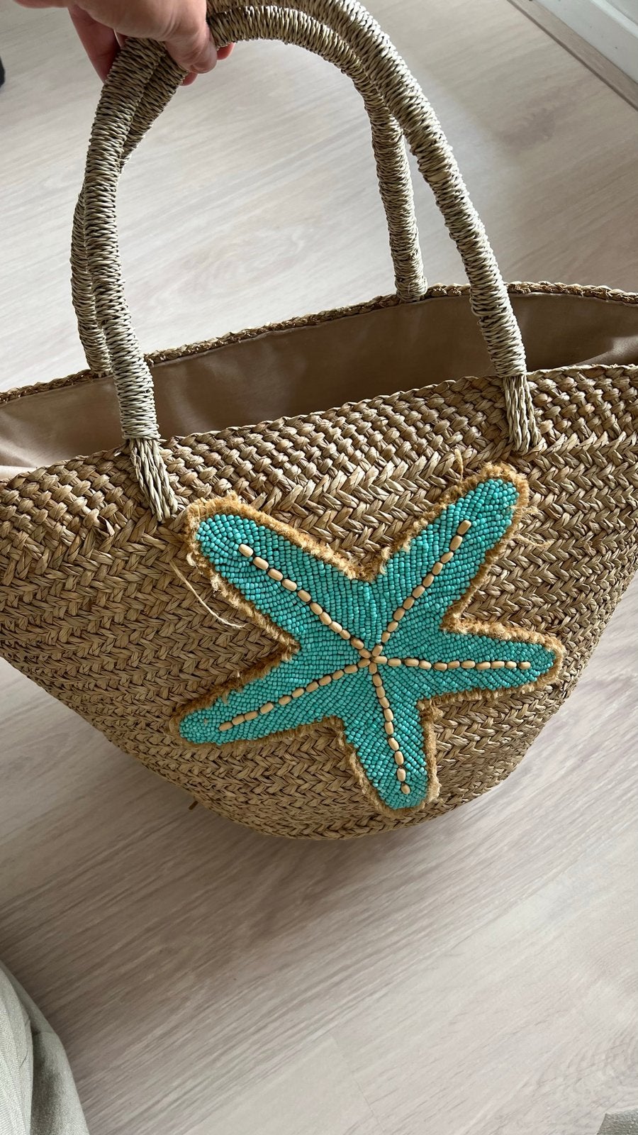 Hot Lava rieten tas Starfish, Ophalen of Verzenden, Zo goed als nieuw, Beige, Shopper