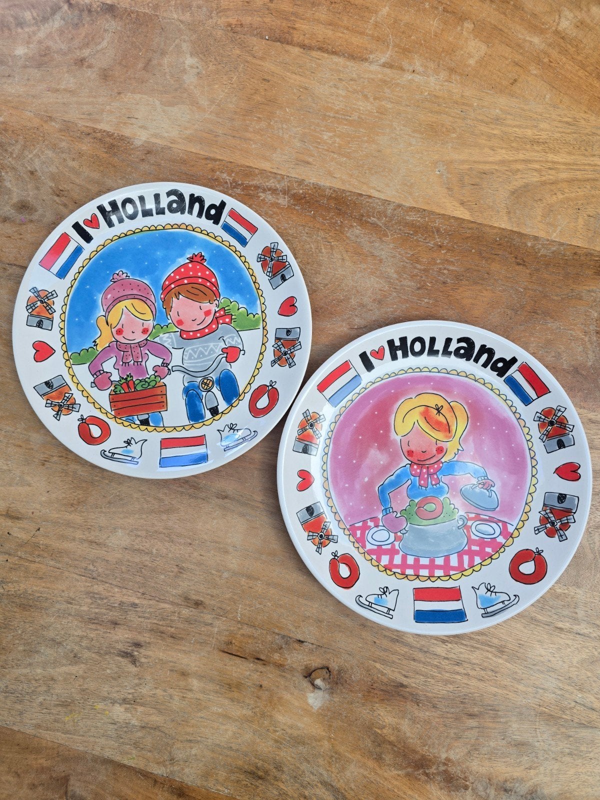 Blond Amsterdam I Love Holland borden - set van 2, Ophalen, Keramiek, Zo goed als nieuw, Bord(en)