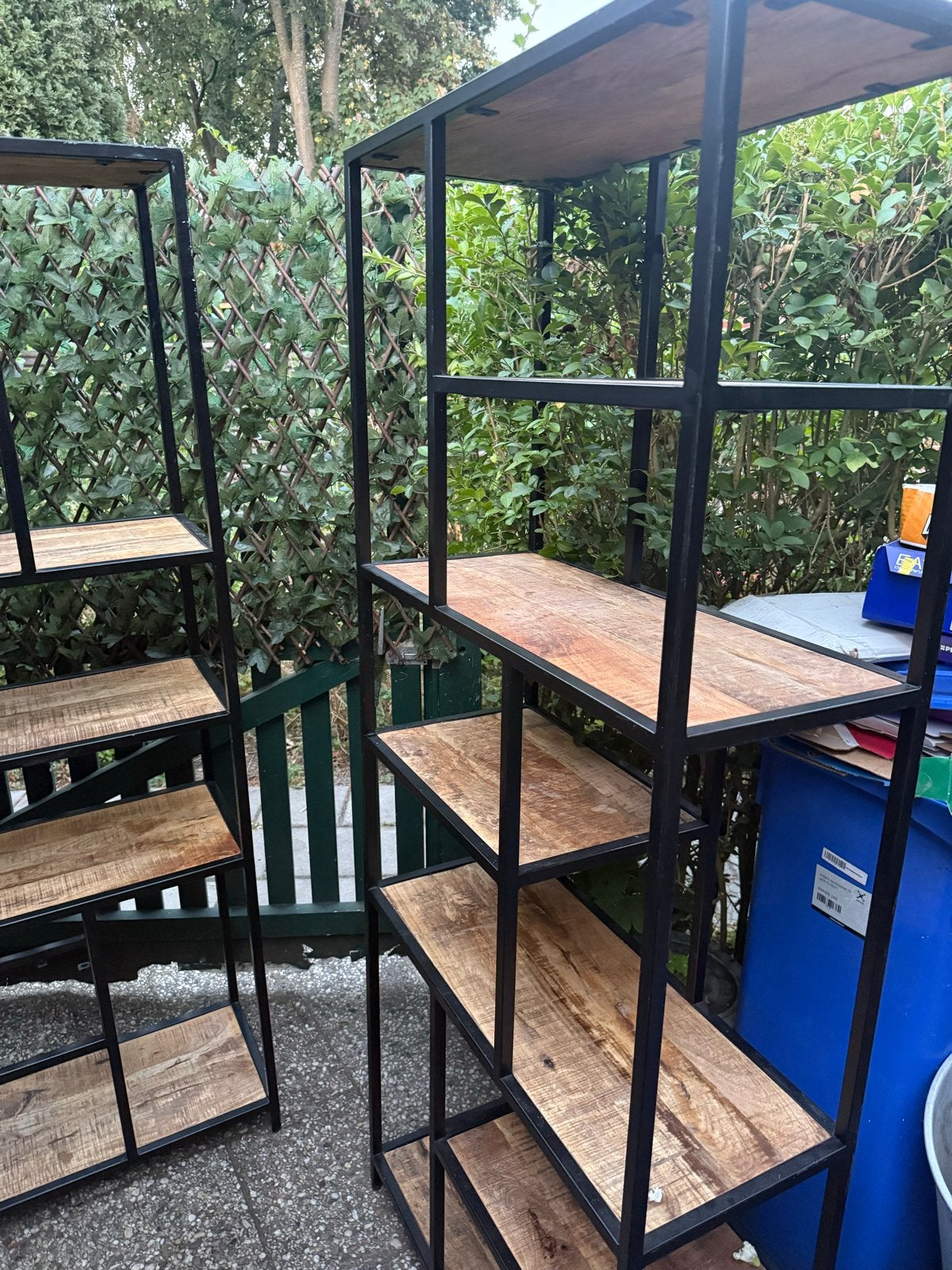 Industriële Boekenkast/Open Kast - Metaal en Hout, Ophalen, Met plank(en), Minder dan 50 cm, Gebruikt